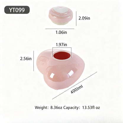 Heart-Shaped Pink Ceramic Pet Urn – Moisture-Proof Memorial Keepsake for Cats & Dogs