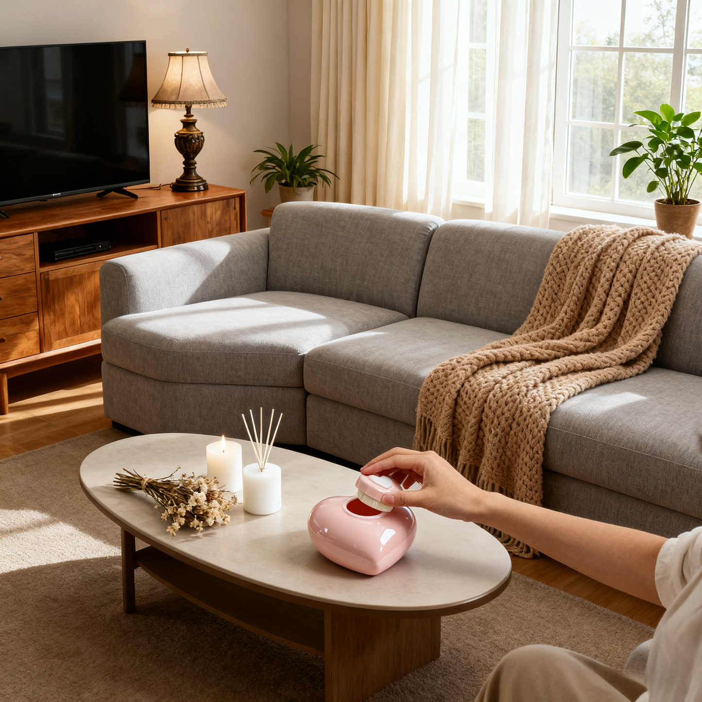 Heart-Shaped Pink Ceramic Pet Urn – Moisture-Proof Memorial Keepsake for Cats & Dogs