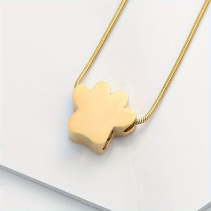 Stainless Steel Paw Print Ashes Necklace – A Timeless Pet Memorial Pendant