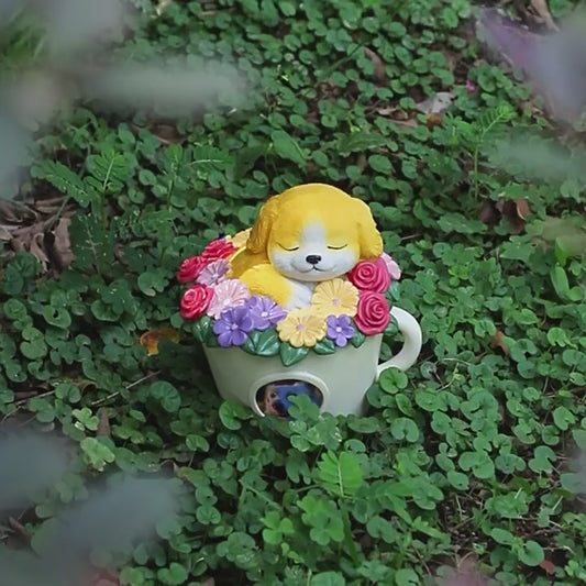 Floral Teacup Pet Memorial Urn – For Ashes or Fur Keepsakes